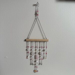 Hanging Rose Quartz Suncatcher